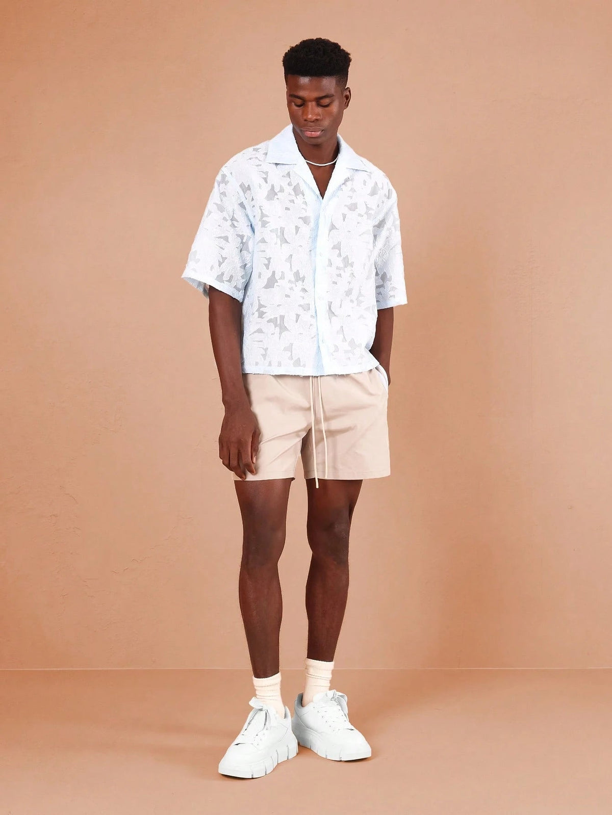 Camisa Pavtros Jacquard de Renda