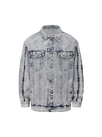 Jaqueta Pavtros Studios Barbed Wire Denim Jacket — Foto 1