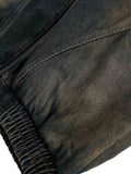 Jaqueta Washed Distressed Multi-Pocket Denim
