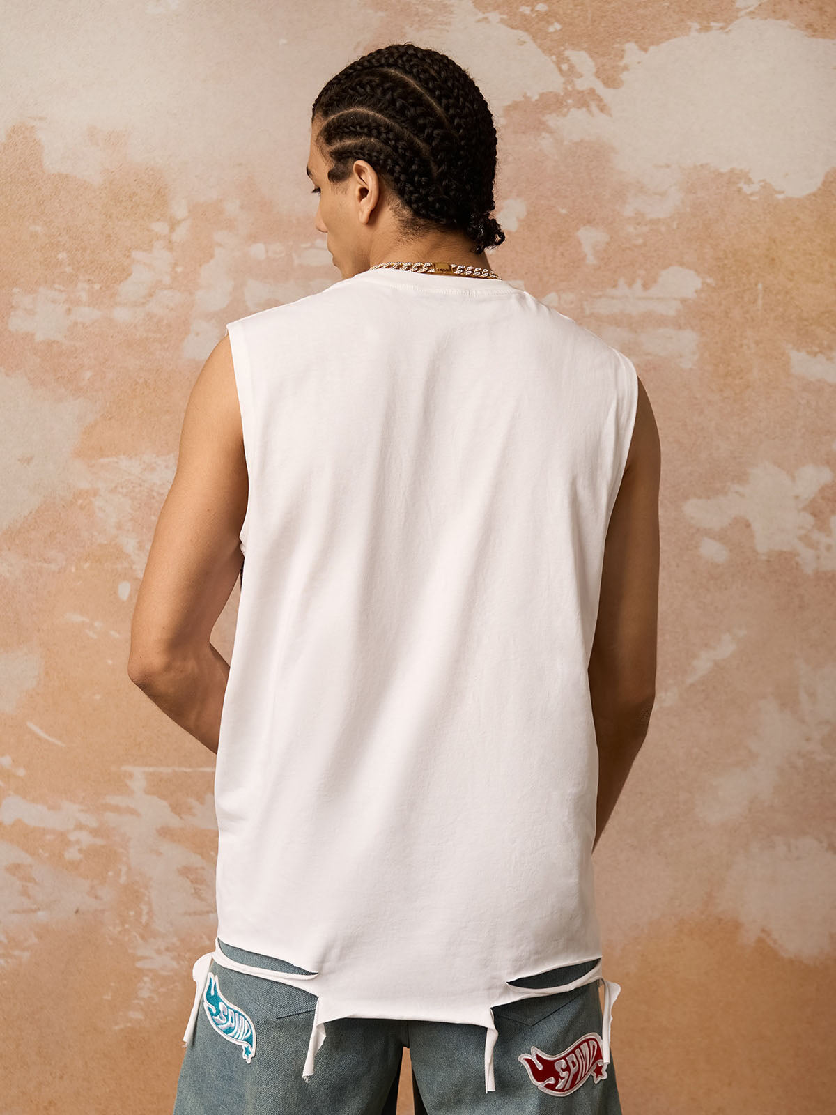 Camiseta Pavtros Retro Tattered Print Vest - foto 3
