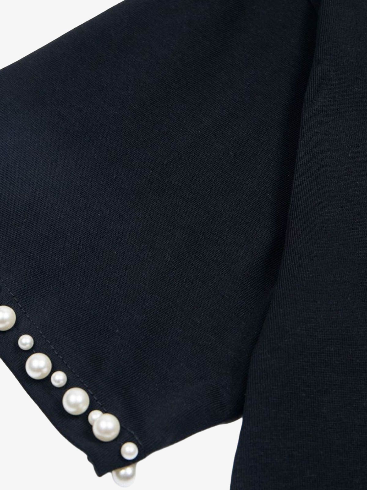 Camiseta Pavtros Elegant Pearl-Embellished Oversized