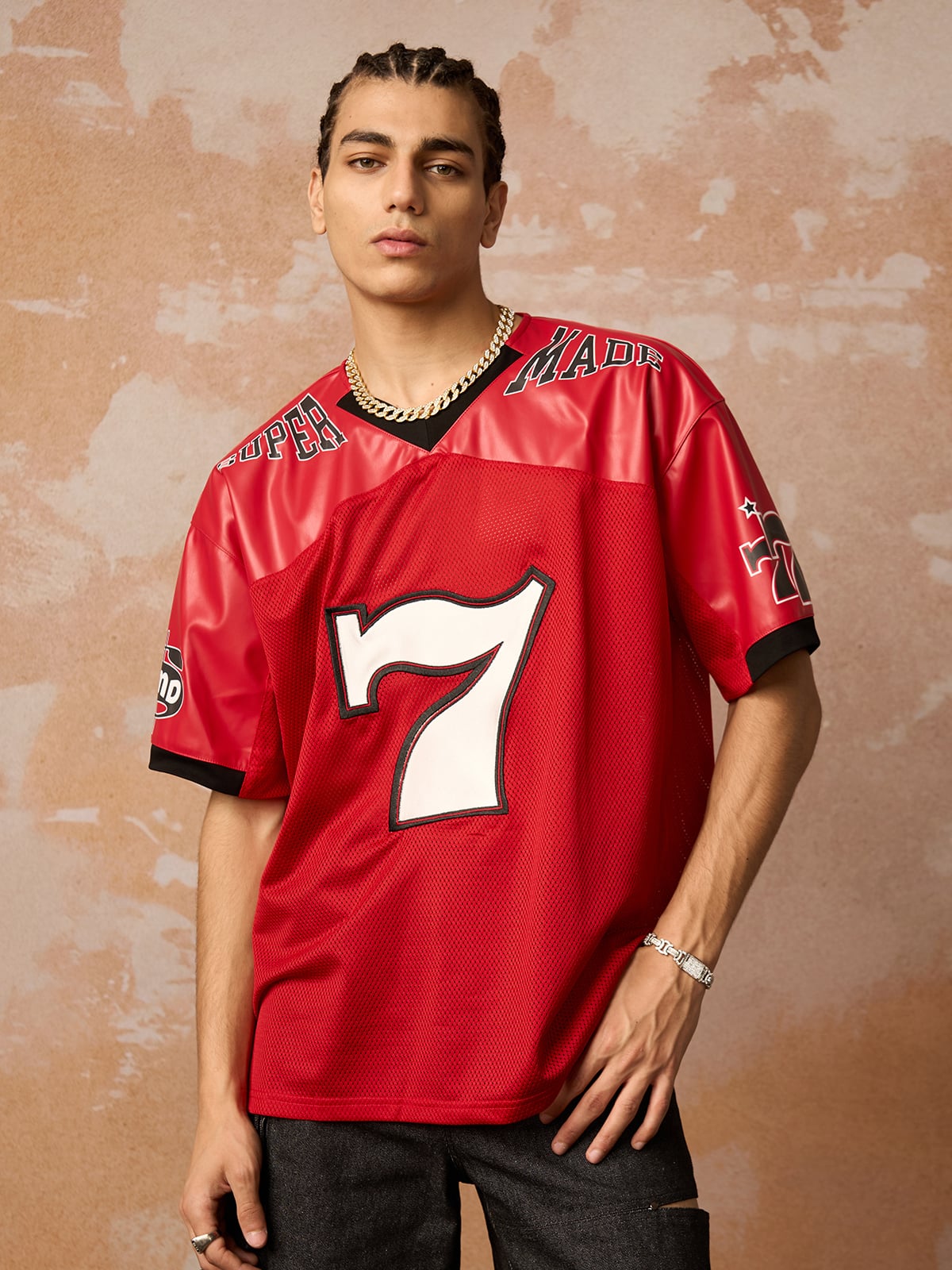 Camiseta Pavtros Studios Red Retro Jersey Oversized