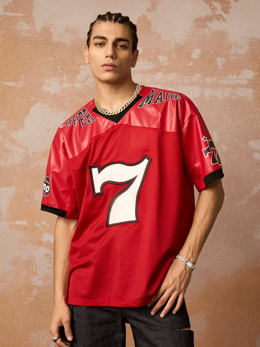 Camiseta Pavtros Studios SuperMade Red Retro Jersey Oversized Tee