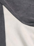 Camiseta Suede Contrast Spliced Oversize