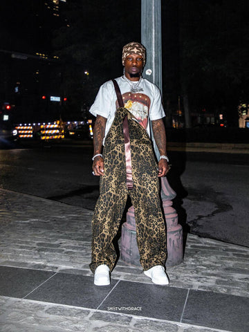 Calça Pavtros Leopard Print Street Style Workwear - foto 1