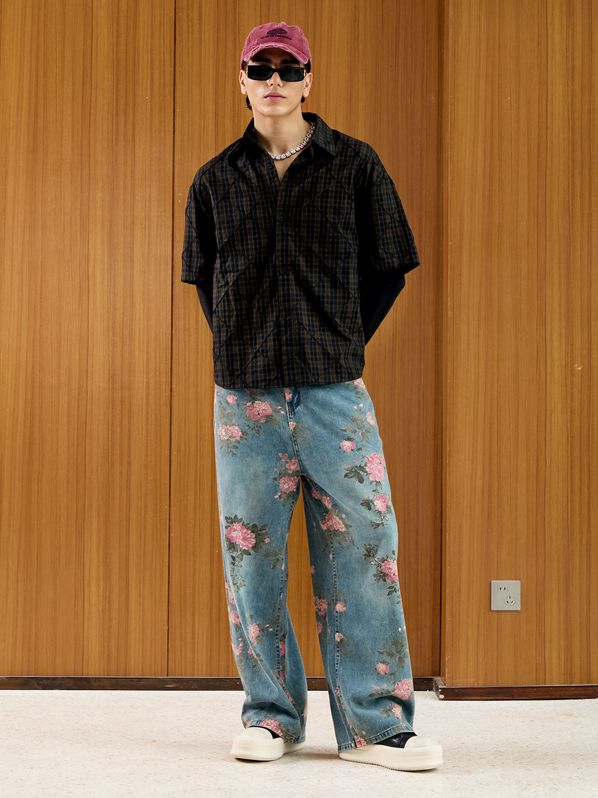 Calça Pavtros Floral Rose Straight