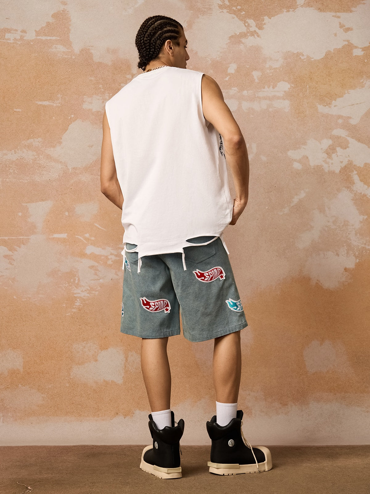 Camiseta Pavtros Retro Tattered Print Vest - foto 4