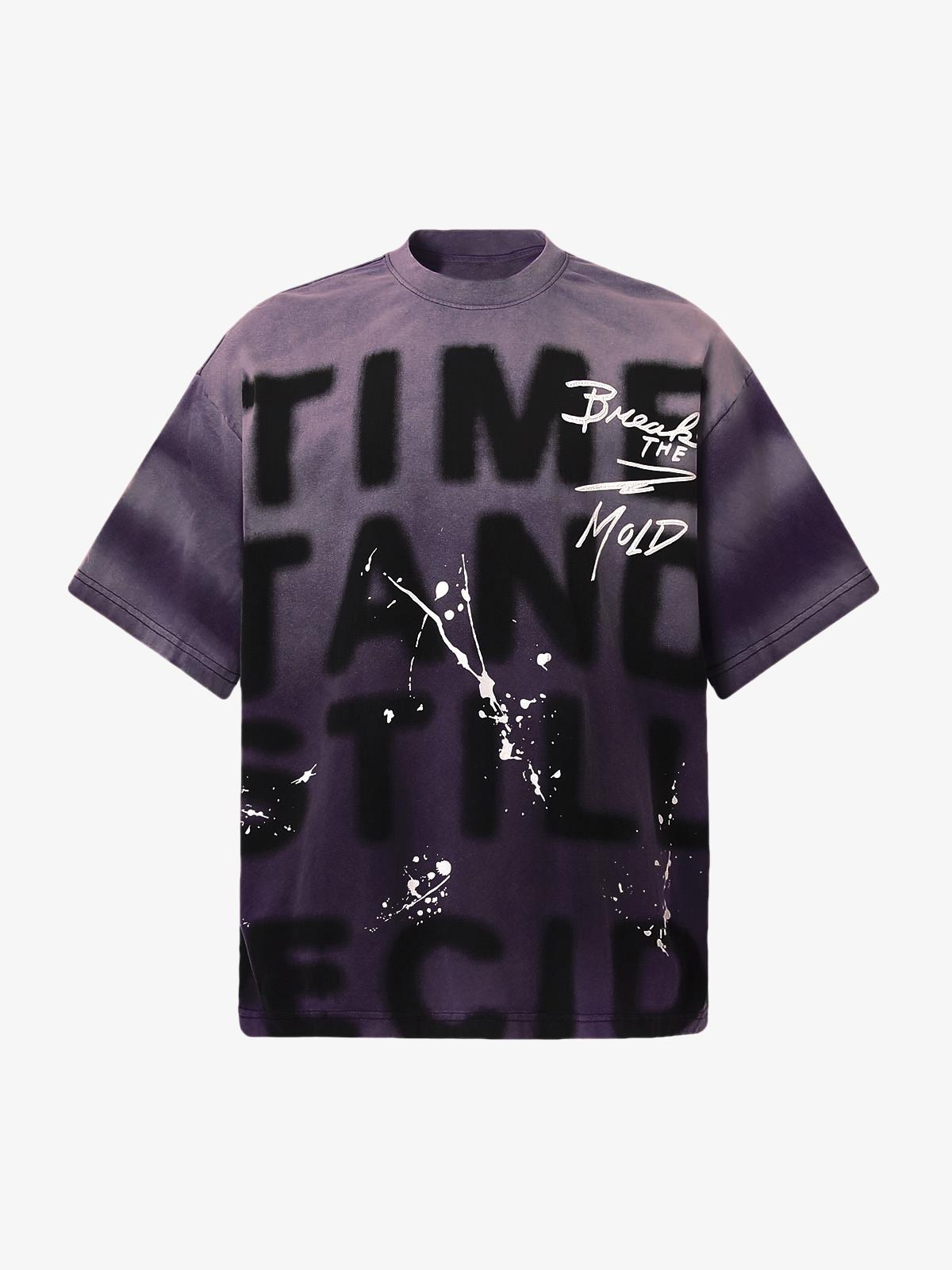 Camiseta Pavtros Oversized Ink Splash Letter