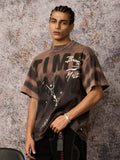 Camiseta Oversized Ink Splash Letter