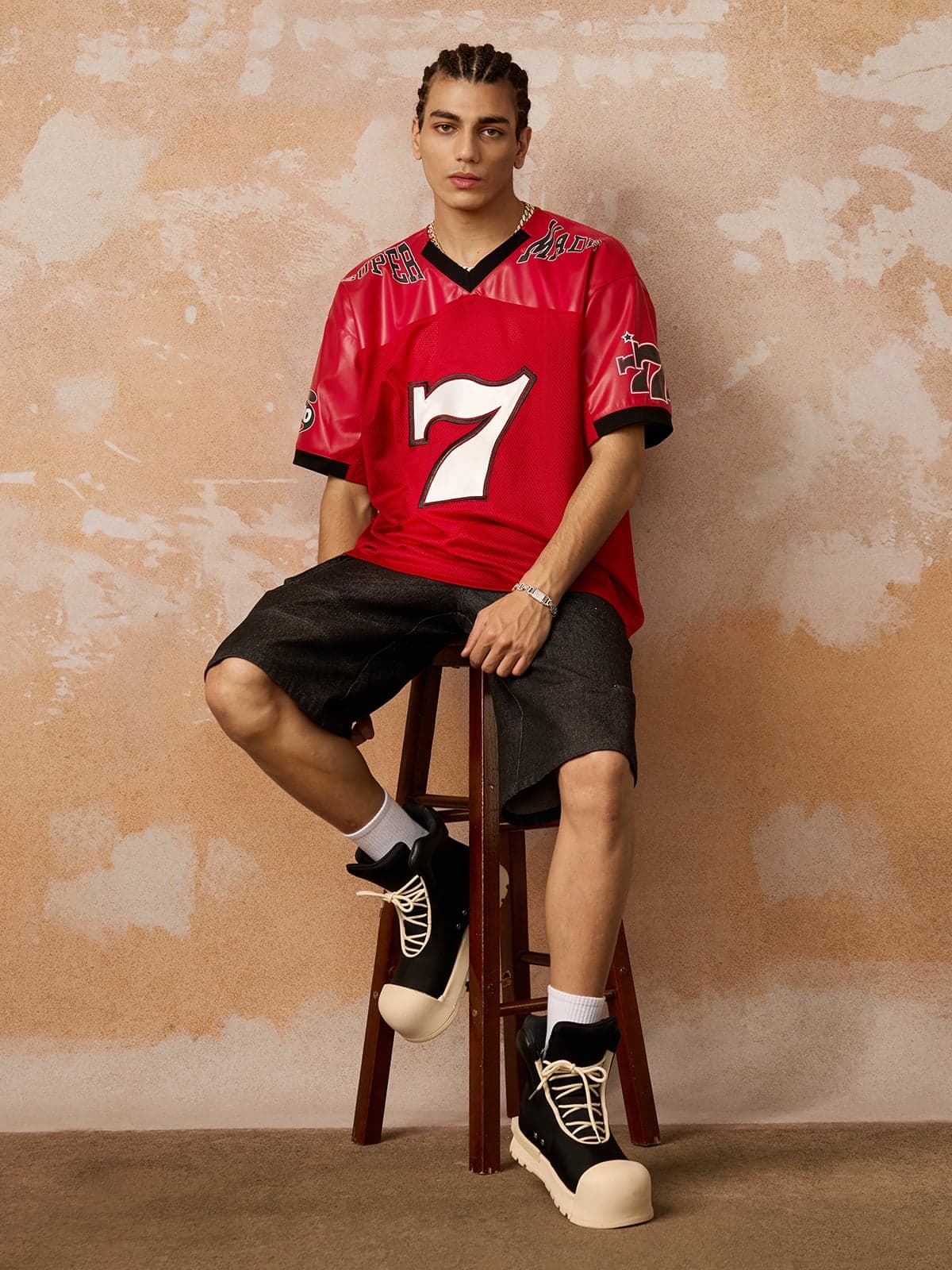 Camiseta Pavtros Studios Red Retro Jersey Oversized