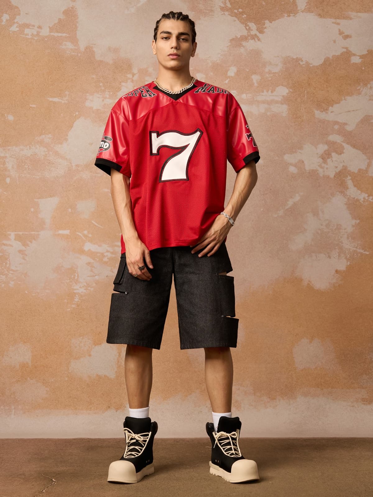 Camiseta Pavtros Studios Red Retro Jersey Oversized
