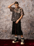 Camiseta Oversized Ink Splash Letter