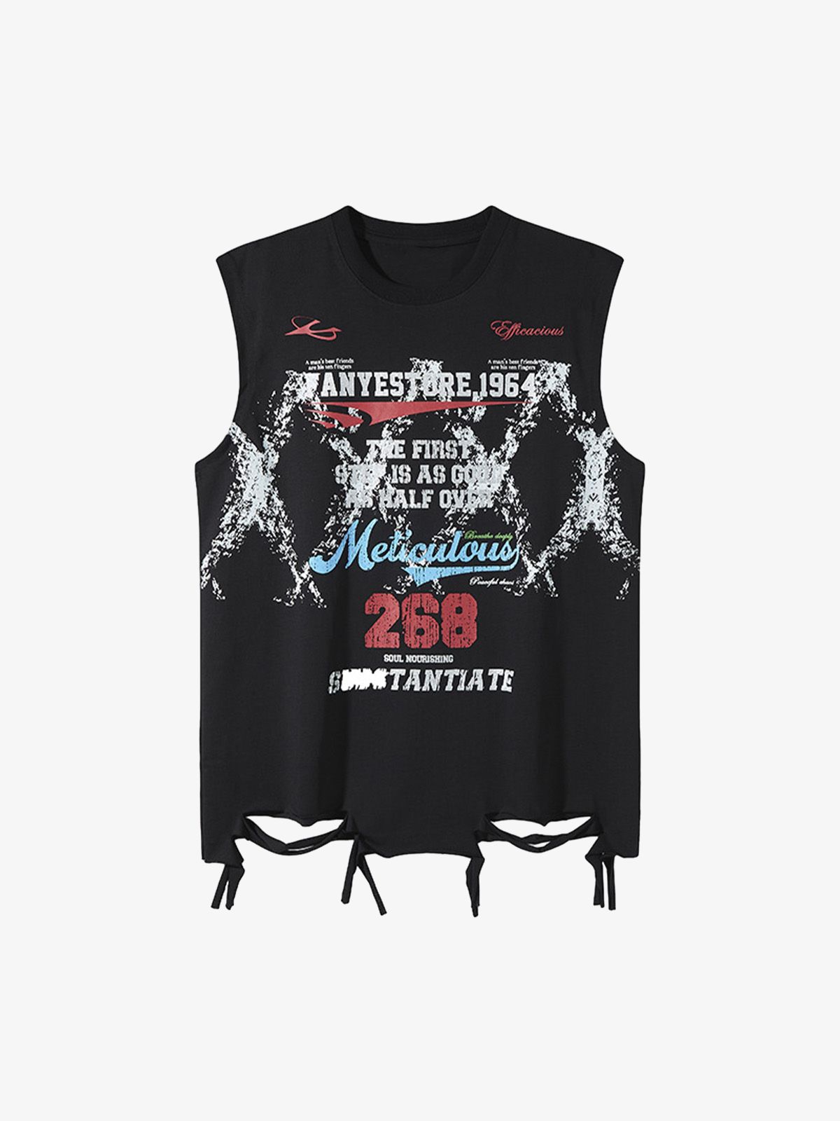 Camiseta Pavtros Retro Tattered Print Vest - foto 13