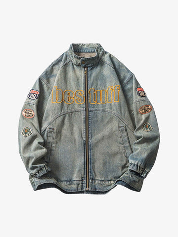 Jaqueta Pavtros Embroidered Do-over Denim Jacket - 1911 - foto 1