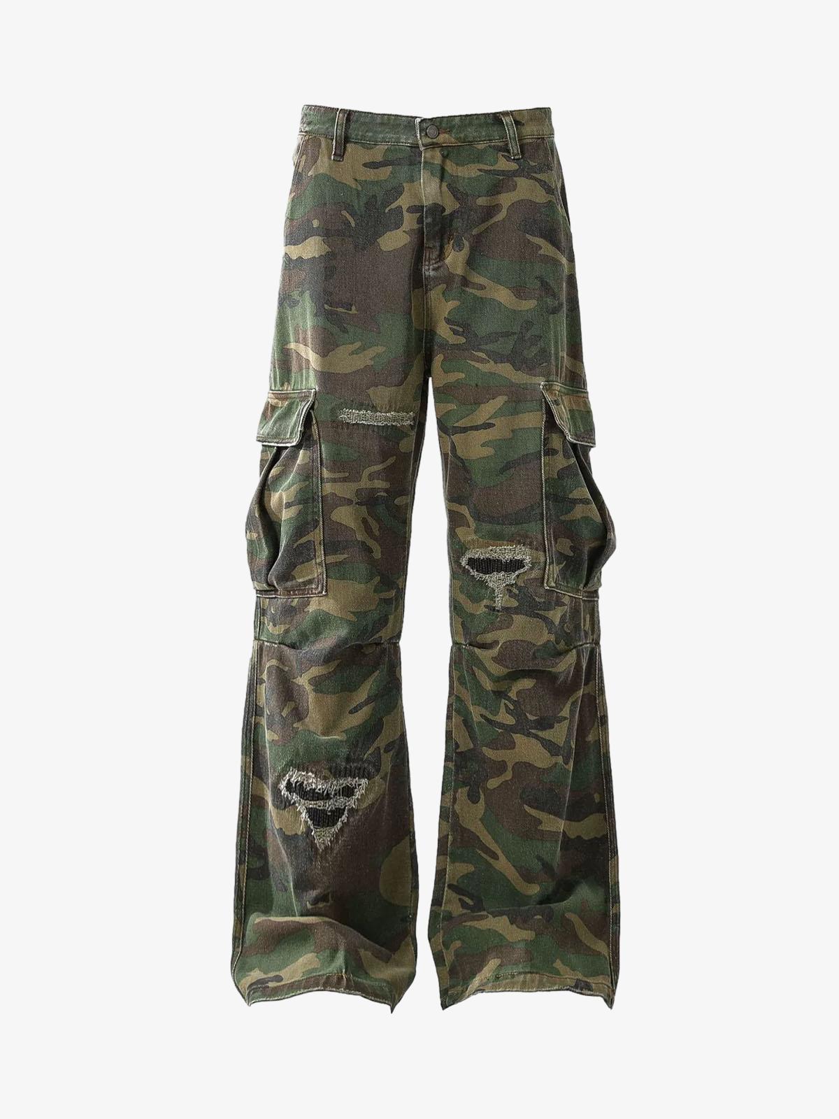 Calça Pavtros Cargo Camouflage Flared