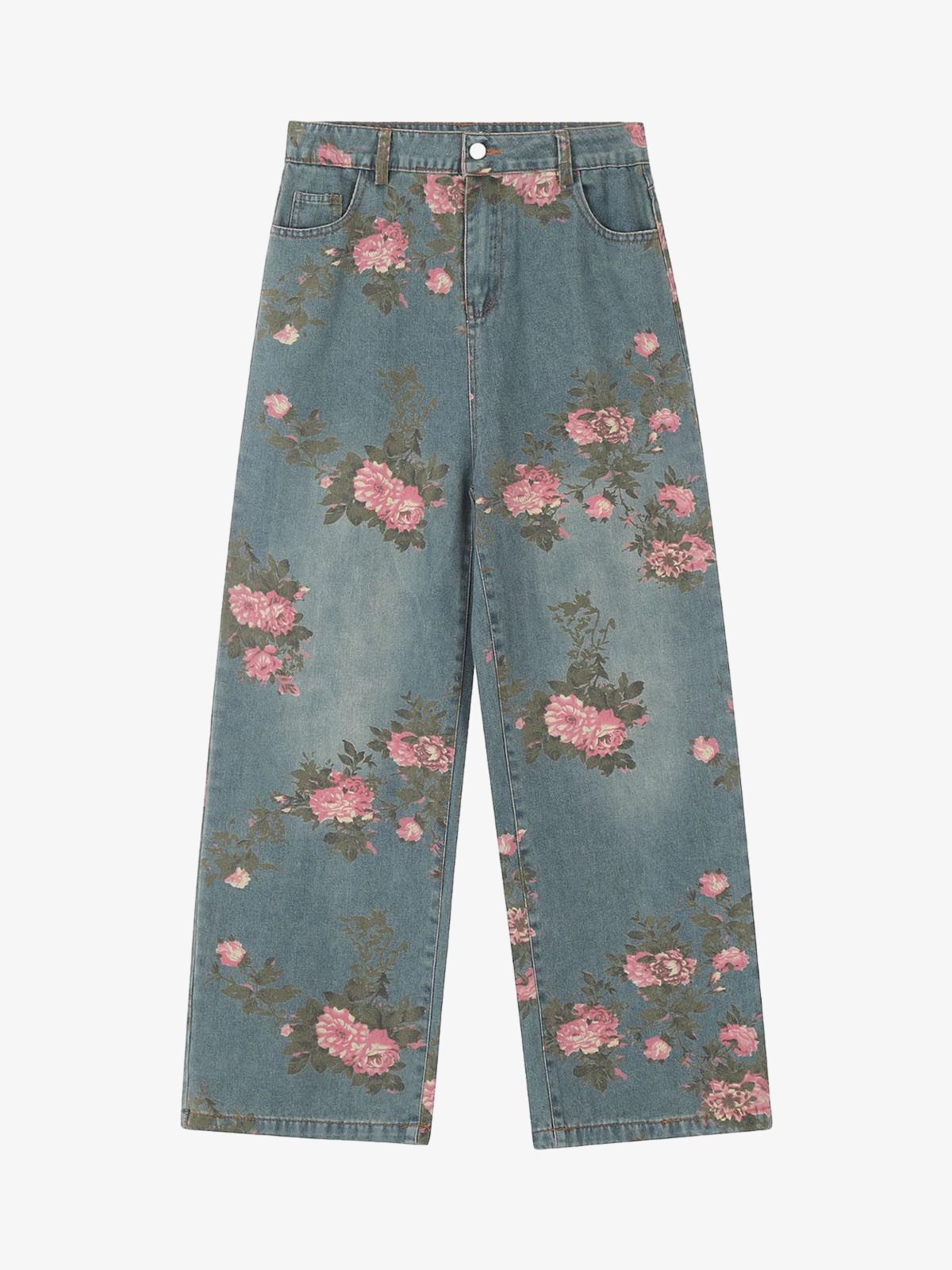 Calça Pavtros Floral Rose Straight