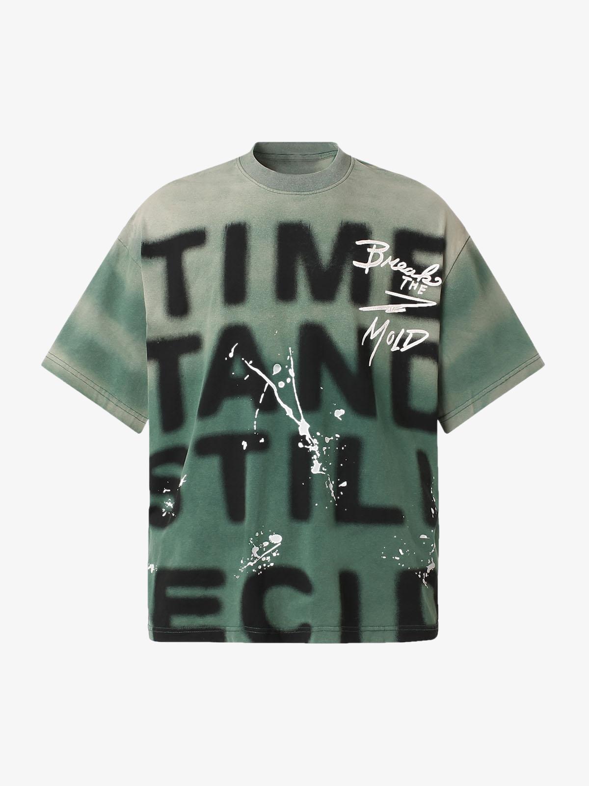 Camiseta Pavtros Oversized Ink Splash Letter