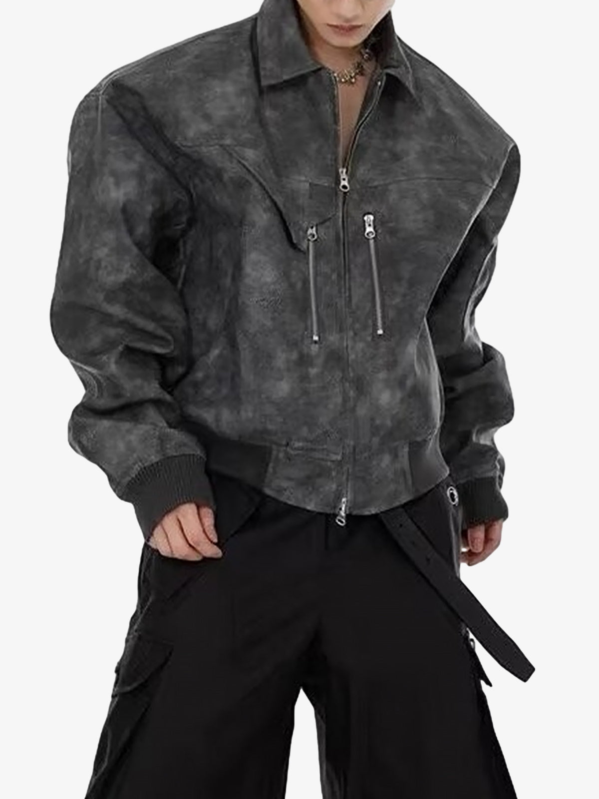 Jaqueta Puffer do modelo Moto Suede da Pavtros