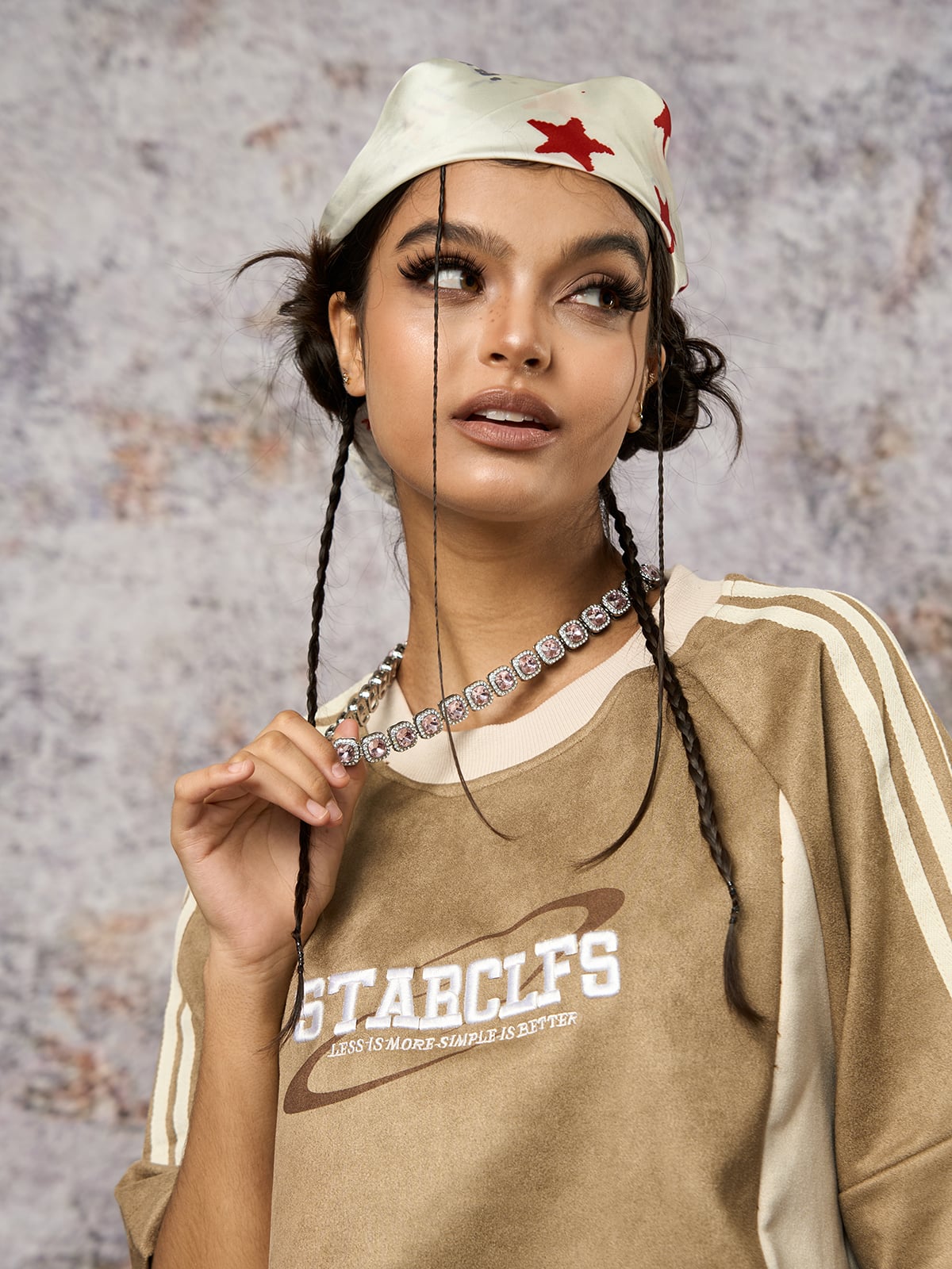 Camiseta Pavtros Suede Contrast Spliced Oversize - foto 6