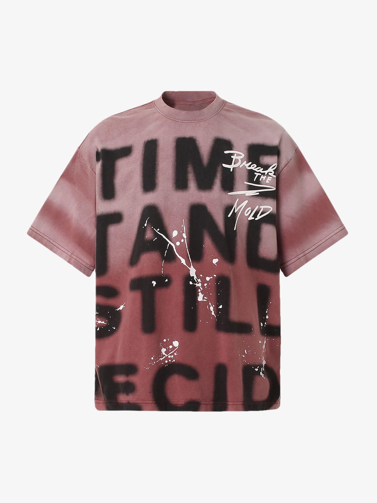 Camiseta Pavtros Oversized Ink Splash Letter