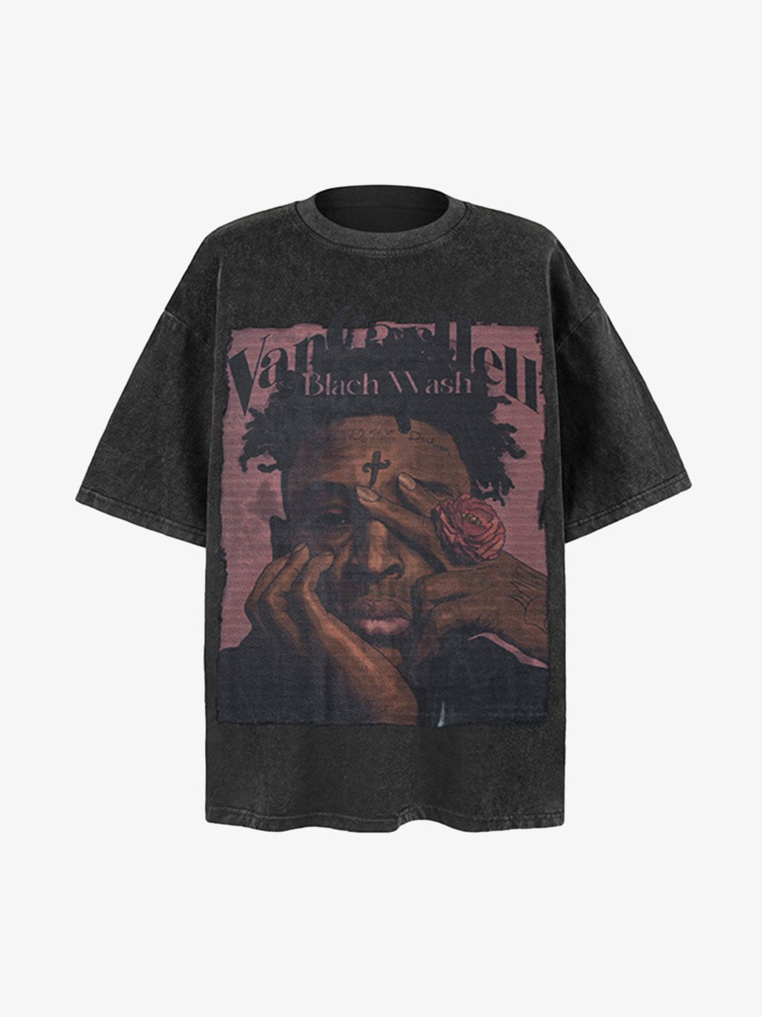 Camiseta 21Pavtros Studios Black Wash Vintage Oversized
