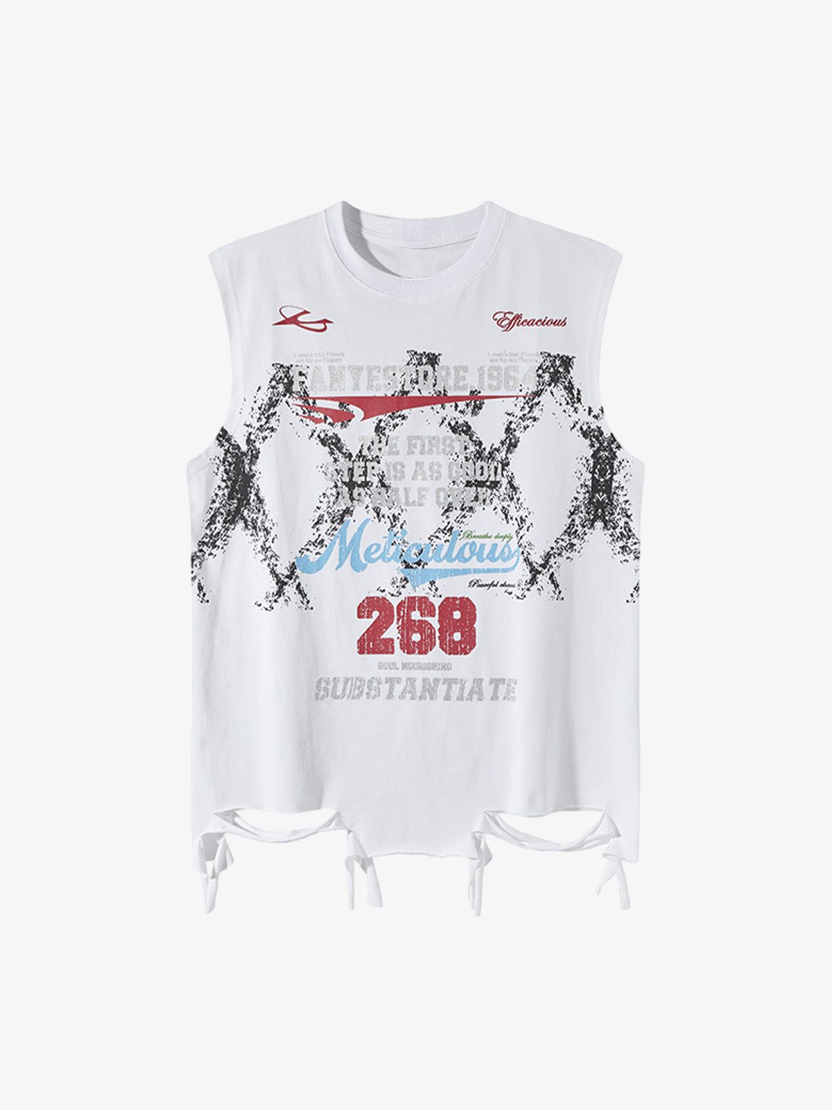 Camiseta Pavtros Retro Tattered Print Vest - foto 8