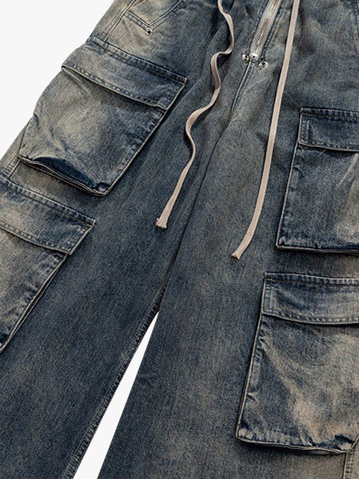Calça Pavtros Wide Leg Mult Cargo Jeans