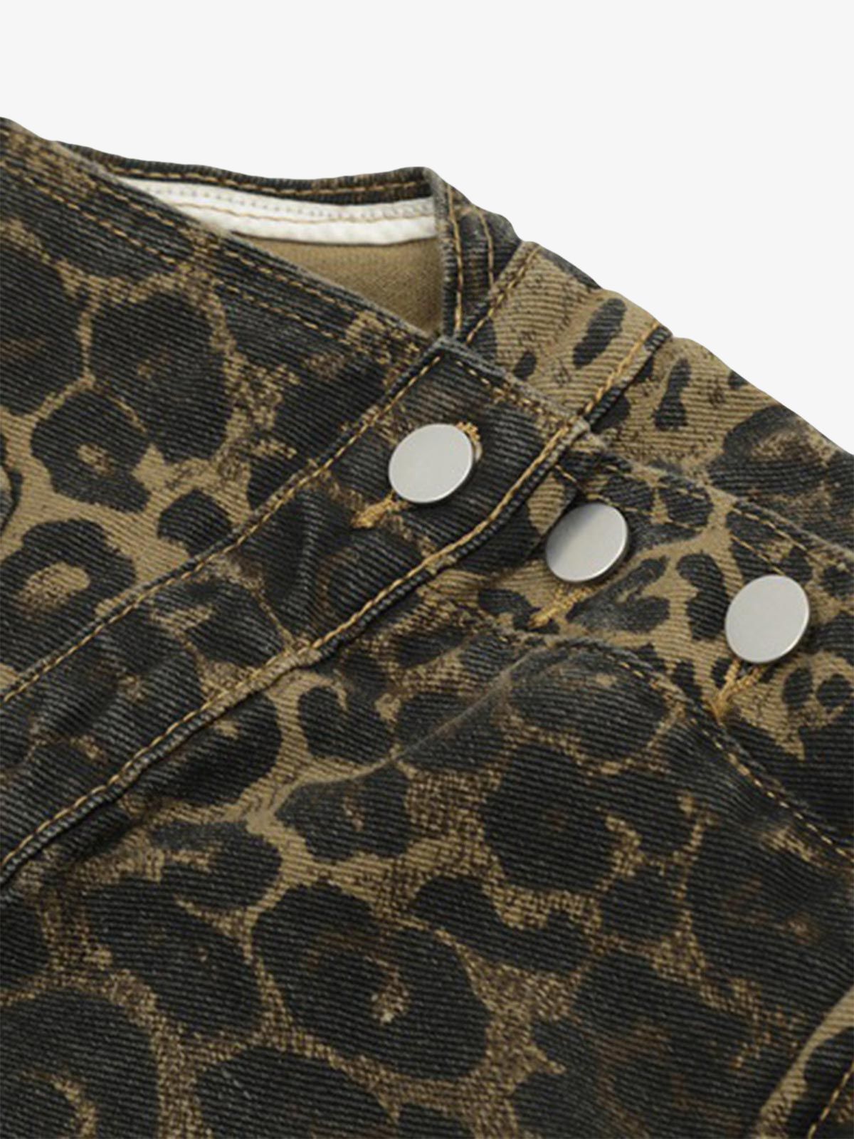 Calça Pavtros Leopard Print Street Style Workwear - foto 7