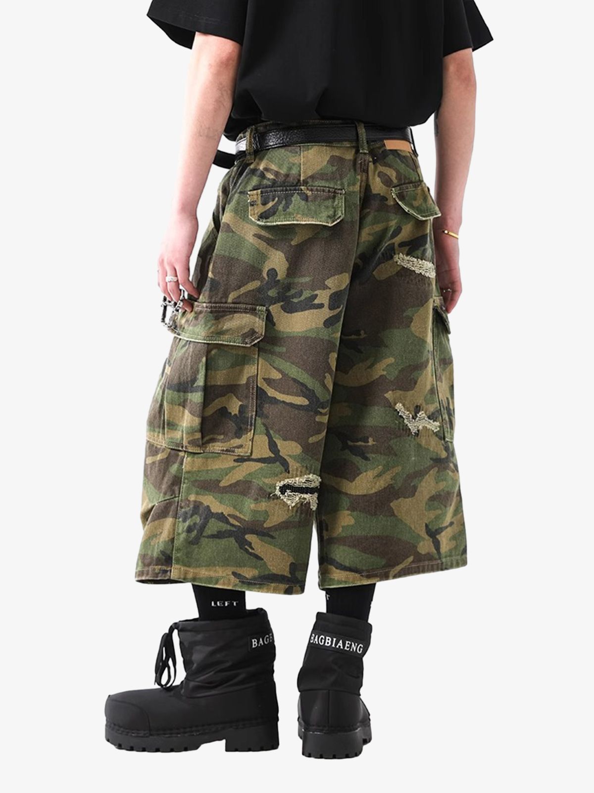 Short Pavtros Retro Ripped Camouflage Cropped - foto 5