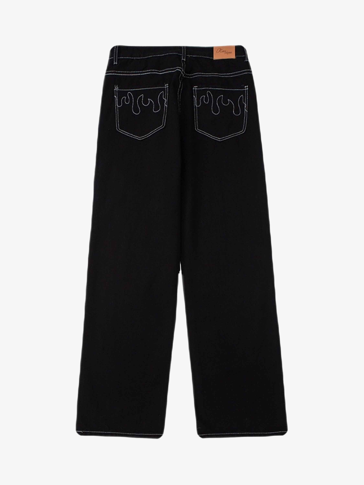 Calça Pavtros Solid Color Casual Jeans Red