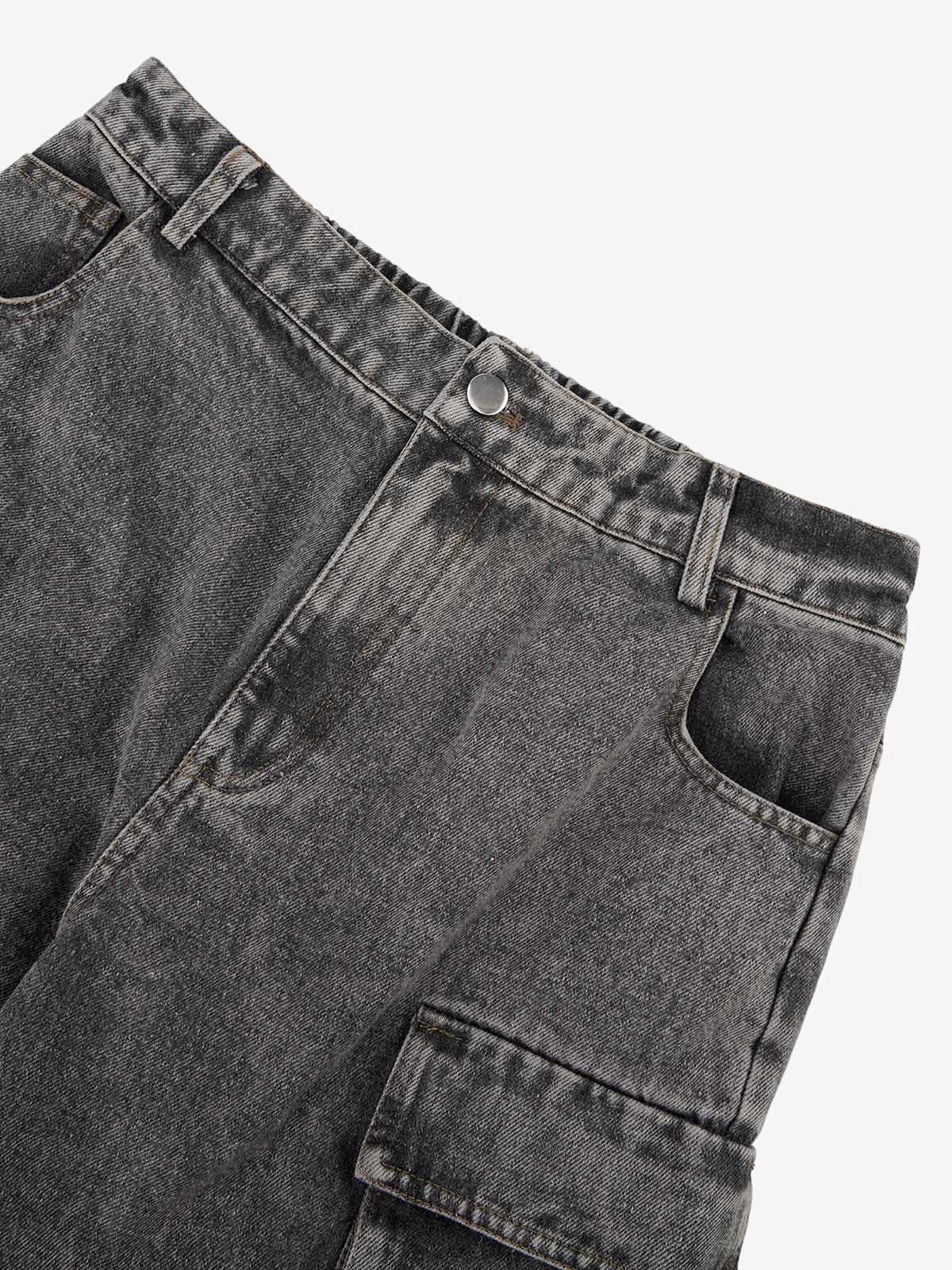 Calça Pavtros Street Stitching Cargo Washed Jeans