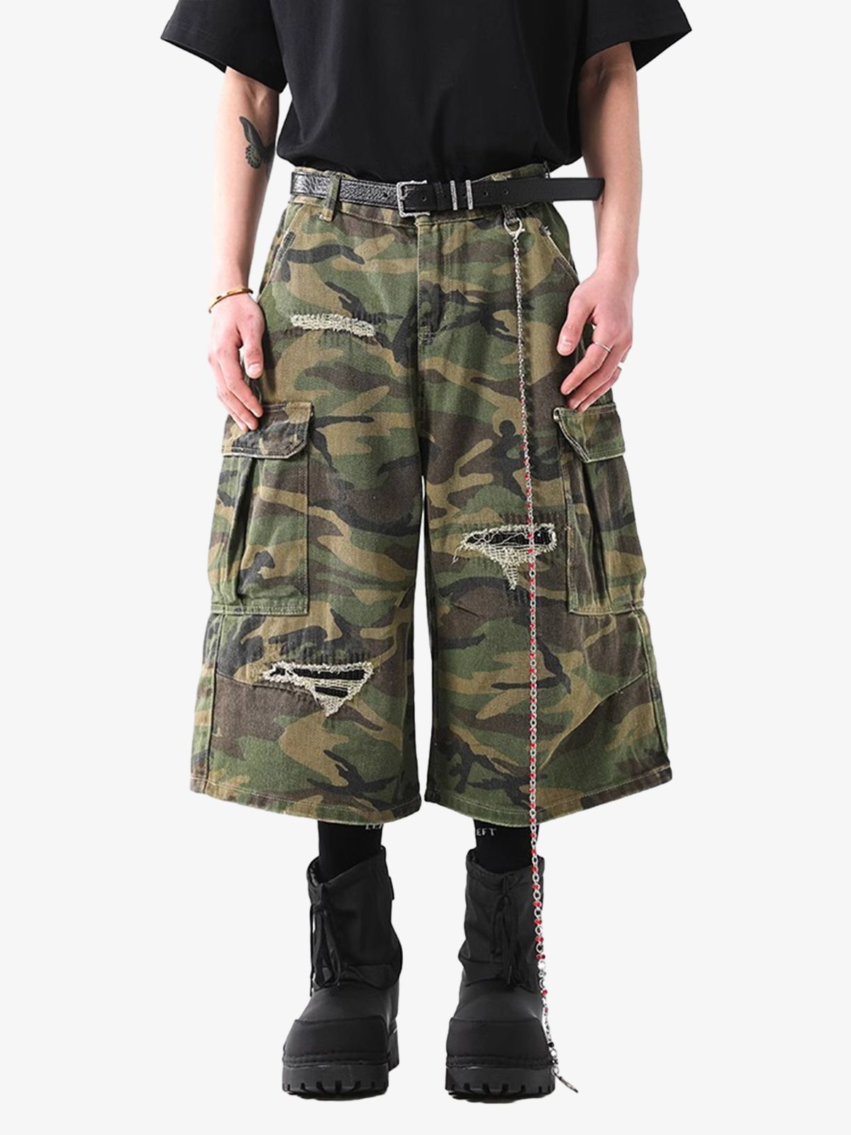 Short Pavtros Retro Ripped Camouflage Cropped - foto 1