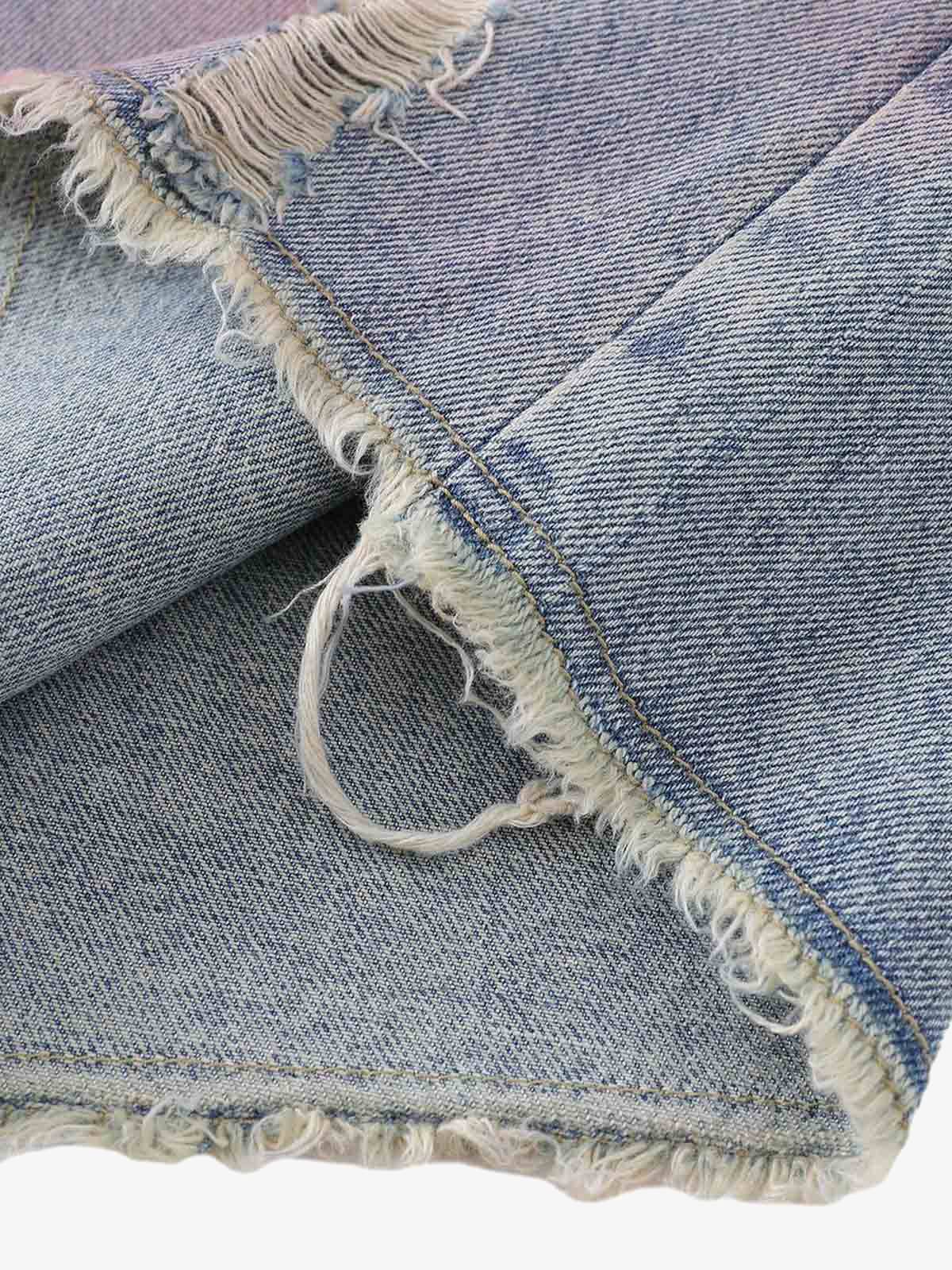 Short Pavtros Distressed Tie-Dye Denim - foto 4