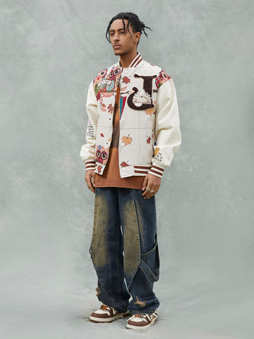 Jaqueta Pavtros Owl Patch College Baseball Jersey - foto 1
