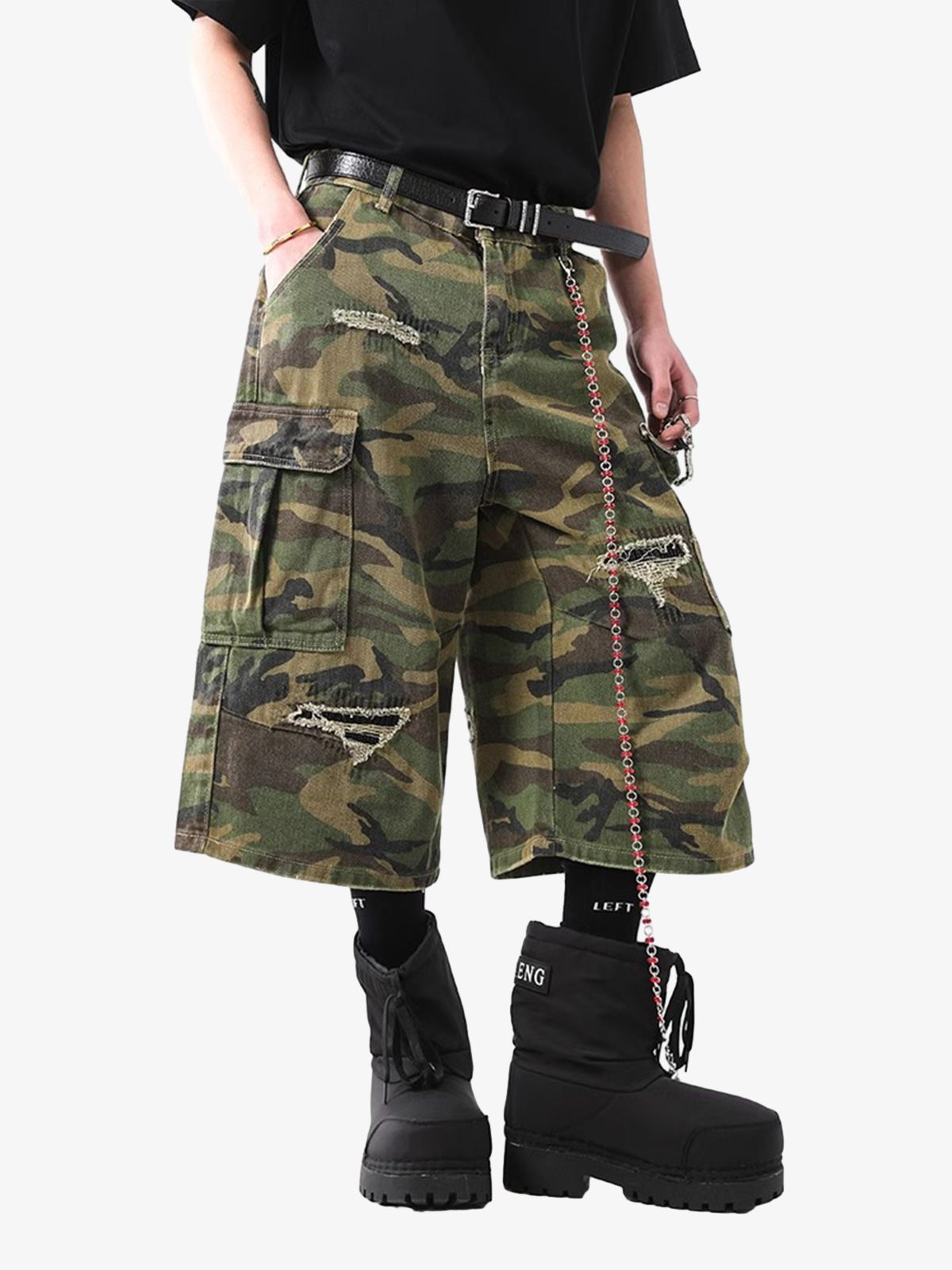 Short Pavtros Retro Ripped Camouflage Cropped - foto 6