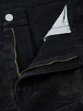 Calça Heavy Washed Distressed Pleated Baggy Jeans