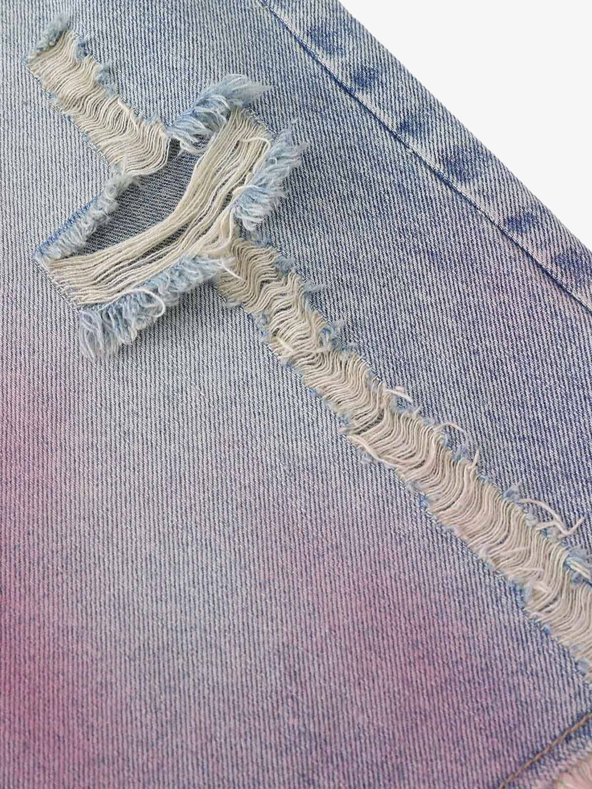Short Pavtros Distressed Tie-Dye Denim - foto 6