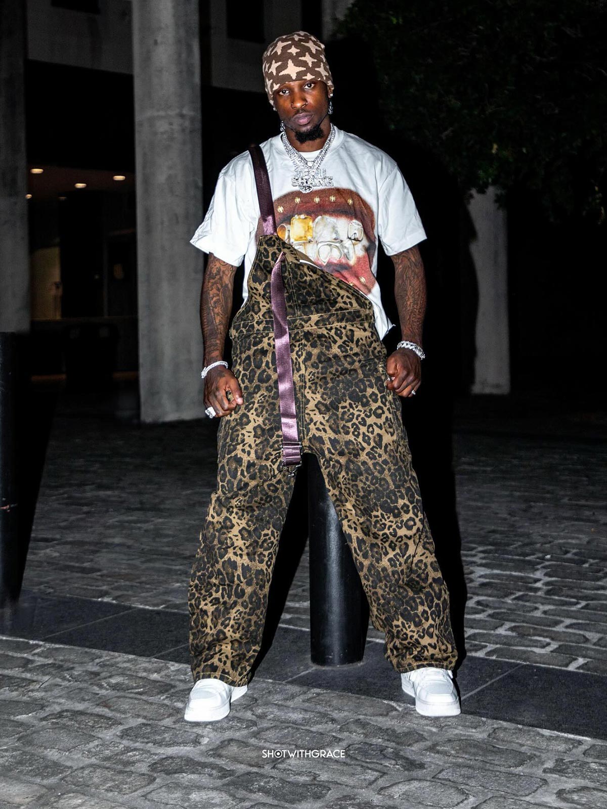 Calça Pavtros Leopard Print Street Style Workwear - foto 2