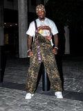 Macacão Leopard Print Street Style Workwear