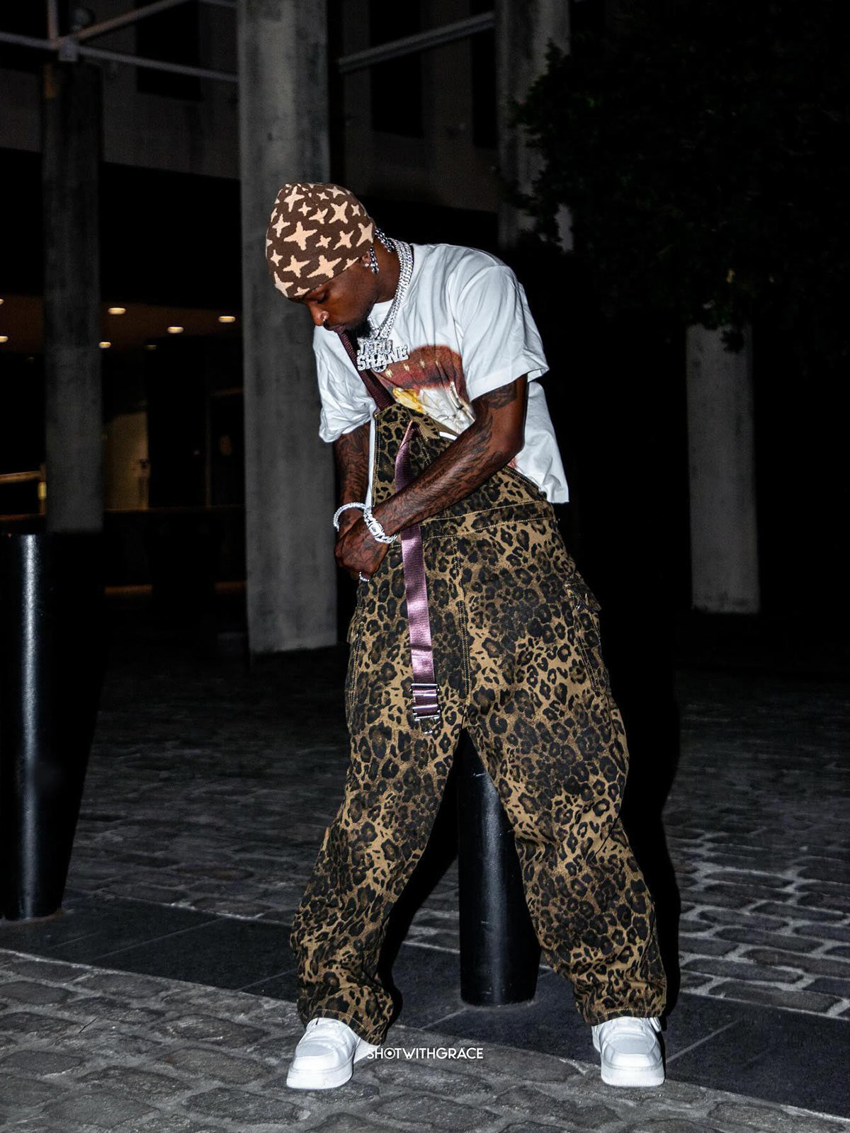 Calça Pavtros Leopard Print Street Style Workwear - foto 4