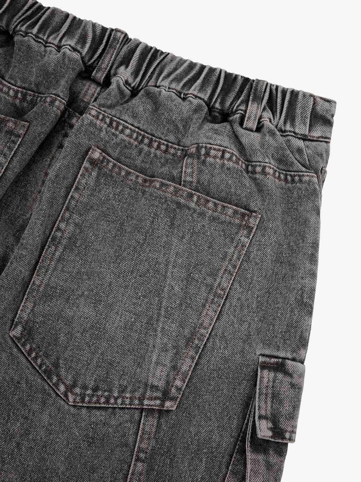 Calça Pavtros Street Stitching Cargo Washed Jeans