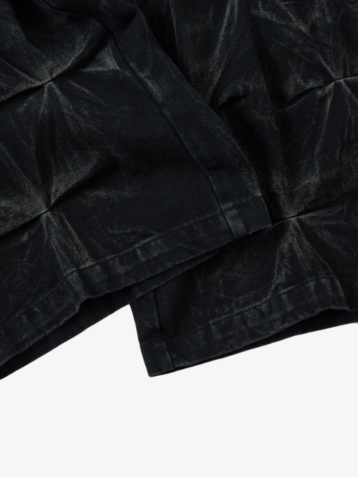Calça Pavtros Heavy Washed Distressed Pleated Baggy Jeans