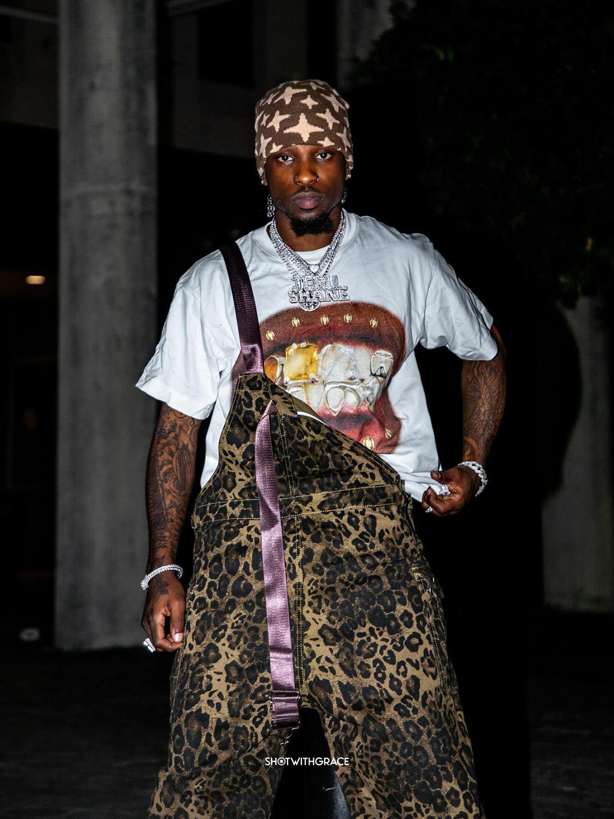 Calça Pavtros Leopard Print Street Style Workwear - foto 3