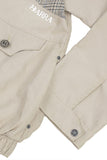 Jaqueta Barra Crew Barra Textura (Beige)