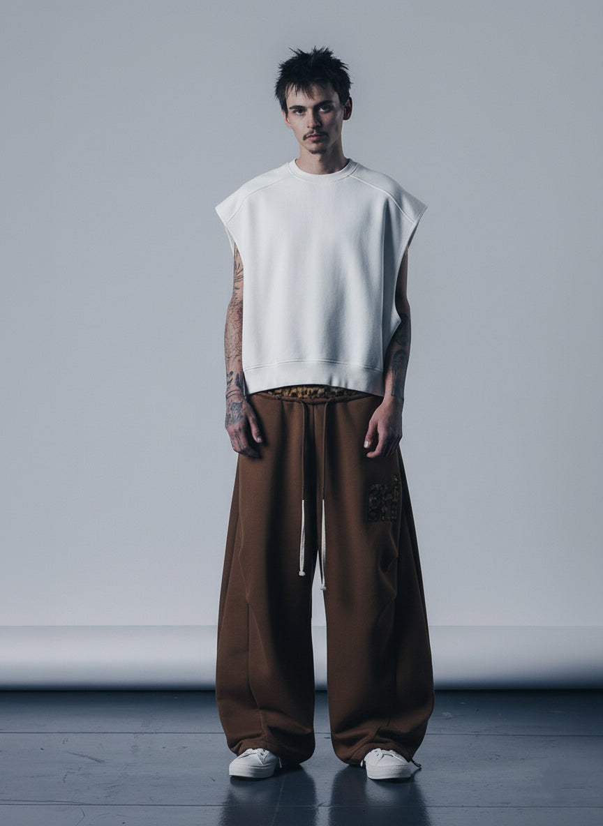 Calça Pavtros Double Waist Leopard Patch