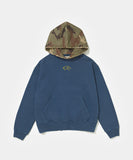 Distressed Camo Studded Hoodie Navy