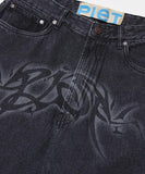 Loose Fit Black Denim - Black